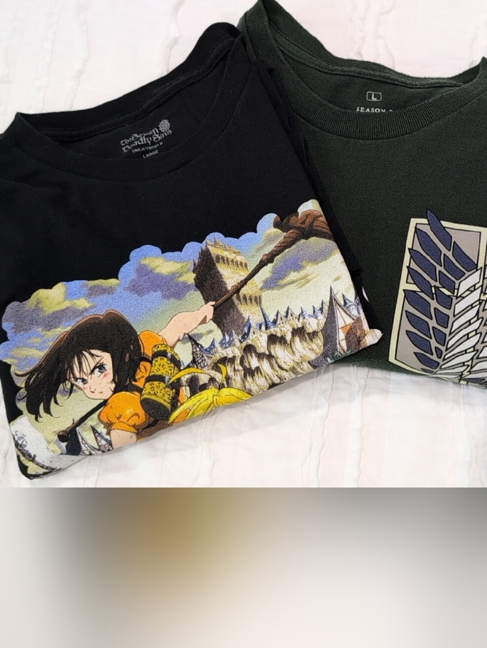 Hot Topic Black and Green Anime Graphic Short Sleeve Tee Set